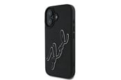 Puhelin - Kannet ja kotelot - Karl Lagerfeld 3D Rubber Signature iPhone 16 Case - Black - 3666339319922