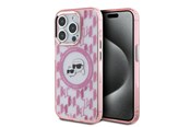 Puhelin - Kannet ja kotelot - Karl Lagerfeld IML Monogram Karl & Choupette Head MagSafe Case for iPhone 15 Pro Max - Pink - 3666339285050