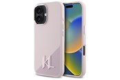Puhelin - Kannet ja kotelot - Karl Lagerfeld Silicone Shadow Metal Initial MagSafe iPhone 16 Case - Pink - 3666339317966
