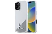 Puhelin - Kannet ja kotelot - Karl Lagerfeld Silicone Initial Metal Logo MagSafe iPhone 16 Case - White - 3666339318000