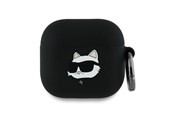 Puhelin - Muut lisävarusteet - Karl Lagerfeld Silicone Choupette Head 3D Case for AirPods 4 - Black - 3666339398026