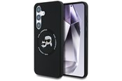 Puhelin - Kannet ja kotelot - Karl Lagerfeld Silicone Double Heads And Circle MagSafe Samsung Galaxy S25 case black - 3666339450151