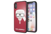 Puhelin - Kannet ja kotelot - Karl Lagerfeld Iconic Glitter Karl`s Head iPhone X / Xs Case - Red - 3700740444818