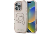 Puhelin - Kannet ja kotelot - Karl Lagerfeld IML Rhinestones Karl Head Case for iPhone 16 Pro Pink - 3666339352240