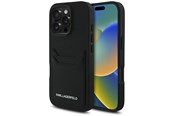 Puhelin - Kannet ja kotelot - Karl Lagerfeld HC Grained PU Cardslot Metal Elong Case for iPhone 16 Pro Max - Black - 3666339355432