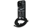Puhelin - Kannet ja kotelot - Karl Lagerfeld Crossbody Grained Pattern & Logo Case for iPhone 16 Pro - Black - 3666339468002