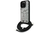 Puhelin - Kannet ja kotelot - Karl Lagerfeld Crossbody Grained Pattern & Logo Case for iPhone 16 Pro Max - Gray - 3666339468194