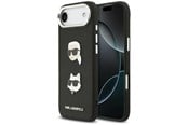 Puhelin - Kannet ja kotelot - Karl Lagerfeld FW Grained Karl & Choupette Heads Pins & Logo iPhone Air Case - Black - 3666339494667