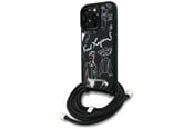 Puhelin - Kannet ja kotelot - Karl Lagerfeld Crossbody Grained Pattern & Logo Case for iPhone 16 Pro Max - Black - 3666339468019