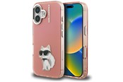 Puhelin - Kannet ja kotelot - Karl Lagerfeld IML Aquarelle Choupette & Logo iPhone 16 Case - Pink - 3666339464561