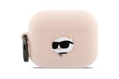 Puhelin - Muut lisävarusteet - Karl Lagerfeld Silicone Chaupette Head 3D Case for AirPods Pro 3 - Pink - 3666339574888
