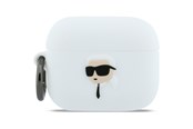 Puhelin - Muut lisävarusteet - Karl Lagerfeld Silicone Karl Head 3D Case for AirPods Pro 3 - White - 3666339574673