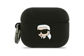 Puhelin - Kannet ja kotelot - Karl Lagerfeld Silicone Karl Head 3D Case for AirPods Pro 3 - Black - 3666339574666