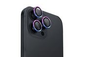 Puhelintarvikkeet - Näytönsuojat - UNIQ Optix Aluminum Camera Lens Protector Tempered Glass Camera Protector Phone Camera With Applicator For iPhone 16 Pro / 16 Pro Max - Iridescent - 8886463690383