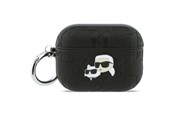 Puhelin - Kannet ja kotelot - Karl Lagerfeld Monogram Karl & Choupette Head Case for AirPods Pro 3 - Black - 3666339574628