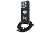 Puhelin - Kannet ja kotelot - Karl Lagerfeld IML Crossbody Karl&Choupette Head Case for iPhone 16 Pro - Black - 3666339461881