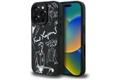 Puhelin - Kannet ja kotelot - Karl Lagerfeld Grained Pattern & Logo MagSafe Case for iPhone 16 Pro Max - Black - 3666339463335