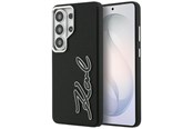 Puhelin - Kannet ja kotelot - Karl Lagerfeld Grained Signature Metal Resin Logo Case for Samsung Galaxy S26 Ultra - Black - 3666339612399