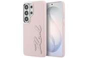 Puhelin - Kannet ja kotelot - Karl Lagerfeld Grained Signature Metal Resin Logo Case for Samsung Galaxy S26 Ultra - Pink - 3666339612429