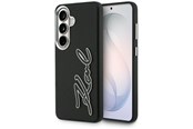 Puhelin - Kannet ja kotelot - Karl Lagerfeld Grained Signature Metal Resin Logo Case for Samsung Galaxy S26 - Black - 3666339612375