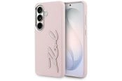 Puhelin - Kannet ja kotelot - Karl Lagerfeld Grained Signature Metal Resin Logo Case for Samsung Galaxy S26 - Pink - 3666339612405