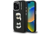 Puhelin - Kannet ja kotelot - Karl Lagerfeld FW Grained Karl & Choupette Heads Pins Case for iPhone 16 Pro - Black - 3666339455224