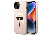 Puhelin - Kannet ja kotelot - Karl Lagerfeld Silicone Karl's Head MagSafe Case for iPhone 14 Plus - Light Pink - 3666339078041