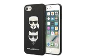 Puhelin - Kannet ja kotelot - Karl Lagerfeld KLHCI8SAKICKCBK iPhone 7/8 / SE 2020 / SE 2022 black/black hardcase Saffiano Karl&Choupette Head - 3666339054984