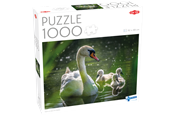 Palapelit - Tactic 1000 pcs puzzle: Swan on Lake with Babies - 59218