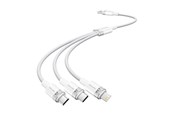 USB kaapelit - Vention USB 2.0 A - 3in1 3A kaapeli CTPWG 1.5M (valkoinen) - CTPWG