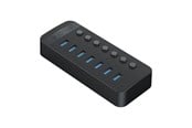 USB hub - ORICO CT2U3-7AB 7x USB-A 3.0 Hub with Switches - Black USB hub - 7 porttia - USB 3.0 - Musta - CT2U3-7AB-EU-BK-BP-HU