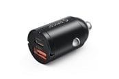 Puhelin - Adapterit & Laturit - ORICO MiniRing 30W USB-A + USB-C Car Charger - Black - MR-30-1A1C-BK-EP-HU