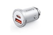 Puhelin - Adapterit & Laturit - ORICO MiniRing Pro 45W USB-A + USB-C Car Charger - Silver - MR-45-1A1C-SV-EP-HU