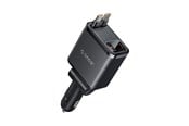 Puhelin - Adapterit & Laturit - ORICO Twin Reach 45W USB-A + USB-C Car Charger with Two Retractable USB-C Cables - Black - TR-45-1A3C-BK-EP-HU