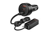 Puhelin - Adapterit & Laturit - ORICO ChargeClip 108W Car Charger 2x USB-A + 4x USB-C with Clip - Black - CC-90-2A4C-BK-EP-HU