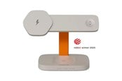 Puhelin - Adapterit & Laturit - Canyon Hexagon 3-in-1 langaton laturi 15W, harmaa/oranssi - CNS-WCS310LGOR