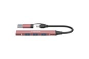 USB hub - Canyon DS-02 4-in-1 USB-A/C hubi, pinkki USB hub - 4 porttia - USB 3.0 - Vaaleanpunainen - CNS-TDS02P