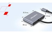 USB hub - Canyon DS-3 3-in-1 USB-C Hub, tummanharmaa USB hub - 3 porttia - USB 3.0 - Harmaa - CNS-TDS3