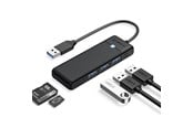 USB hub - ORICO PAPW3AT-U3 USB Hub 4-port 3x USB-A 3.0 with microSD/SD card reader 1 m - black USB hub - 4 porttia - USB 3.0 - Musta - PAPW3AT-U3-10-BK-EP