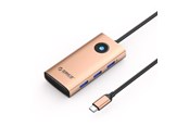 USB hub - ORICO PW11 6in1 USB-C Docking Station 3x USB-A 3.0 1x USB-C PD 100W 1x HDMI 4K 30Hz 1x RJ45 2.5G Ethernet - Rose Gold USB hub - 6 satamat - USB 3.0 - PW11-6P25R-RG-EP