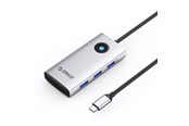 USB hub - ORICO PW11 6in1 USB-C Docking Station 3x USB-A 3.0 1x USB-C PD 100W 1x HDMI 4K 30Hz 1x RJ45 2.5G Ethernet - Silver USB hub - 6 satamat - USB 3.0 - hopea - PW11-6P25R-SV-EP