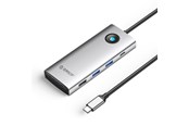 USB hub - ORICO PW11 8in1 USB-C Docking Station 2x USB-A 3.0 1x USB-A 2.0 1x USB-C 3.0 1x USB-C PD 100W 1x HDMI 4K 60Hz 1x VGA 1080P 60Hz 1x RJ45 Gigabit Ethernet - Silver USB hub - 8 satamat - USB 3.0 - hopea - PW11-8PC-SV-EP