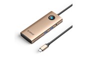 USB hub - ORICO PW11 8in1 USB-C Docking Station 2x USB-A 3.0 1x USB-C PD 100W 1x HDMI 4K 60Hz 1x microSD/SD 1x RJ45 Gigabit Ethernet 1x Audio 3.5mm - Rose Gold USB hub - 8 satamat - USB 3.0 - PW11-8PM-RG-EP