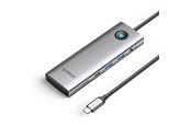 USB hub - ORICO PW11 9in1 USB-C Docking Station 2x USB-A 3.0 1x USB-C 3.0 1x USB-C PD 100 1x HDMI 4K 60Hz 1x microSD/SD 1x RJ45 2.5G Ethernet 1x Audio 3.5 mm - Gray USB hub - 9 satamat - USB 3.0 - Harmaa - PW11-9P25R-GY-BP