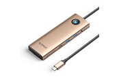 USB hub - ORICO PW11 9in1 USB-C Docking Station 2x USB-A 3.0 1x USB-C 3.0 1x USB-C PD 100 1x HDMI 4K 60Hz 1x microSD/SD 1x RJ45 2.5G Ethernet 1x Audio 3.5mm - Rose Gold USB hub - 9 satamat - USB 3.0 - PW11-9P25R-RG-EP