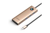 USB hub - ORICO PW11 9in1 USB-C Docking Station 3x USB-A 3.0 1x USB-C PD 100 1x HDMI 4K 60Hz 1x VGA 1080P 60Hz 1x microSD/SD 1x RJ45 Gigabit Ethernet - Rose Gold USB hub - 9 satamat - USB 3.0 - PW11-9P-RG-EP