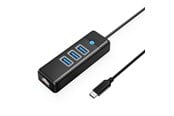 USB hub - ORICO PW3UR25-C3 USB Hub 4-Port 3x USB-A 3.0 1x RJ45 2.5G Ethernet 0.15m - Black USB hub - 4 porttia - USB 3.0 - Musta - PW3UR25-C3-015-BK-EP