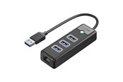 USB hub - ORICO PW3UR25-U3 USB Hub 4-Port 3x USB-A 3.0 1x RJ45 2.5G Ethernet 0.5m - Black USB hub - 4 porttia - USB 3.0 - Musta - PW3UR25-U3-05-BK-EP