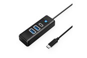 USB hub - ORICO PWC2U-C3 3-port USB hub 2x USB-A 3.0 1x USB-C 3.0 0.5 m - black USB hub - USB 3.0 - Musta - PWC2U-C3-05-BK-EP