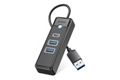 USB hub - ORICO PWC2U-U3 3-port USB hub 2x USB-A 3.0 1x USB-C 3.0 0.5 m - black USB hub - USB 3.0 - Musta - PWC2U-U3-05-BK-EP